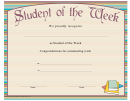 Student Of The Week Template