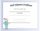 Adoption Certificate Doll Academic Certificate