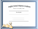 Adoption Certificate Stuffed Animal Bunny Academic Certificate