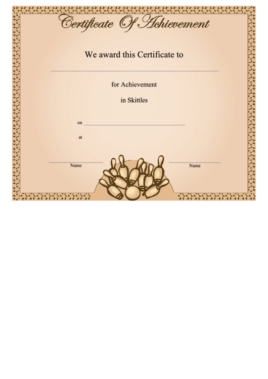 Skittles Achievement Certificate Template
