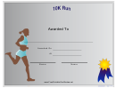 10k Participant Certificate Female