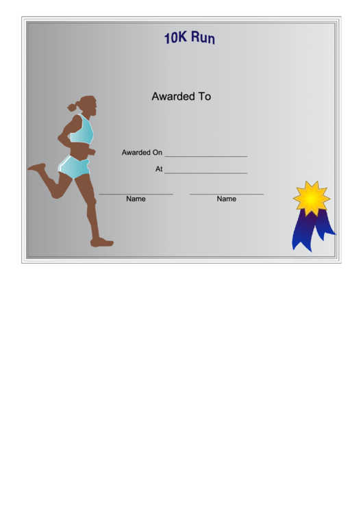 10k Participant Certificate Female