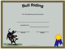 Rodeo Bull Riding Certificate
