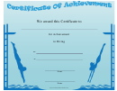 High Diving Achievement Certificate Template