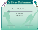 Speed Skating Achievement Certificate Template