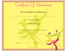 Swing Dancing Achievement Certificate Template