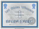 Space Derby - 1st Place Certificate