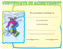 Snowboarding Achievement Certificate Template