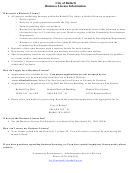 Business License Application - City Of Bothell - 2011