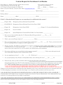 Veteran Request For Enrollment Certification Form - 2014