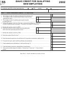 Form 55 Tc55011 - Idaho Credit For Qualifying New Employees - 2002