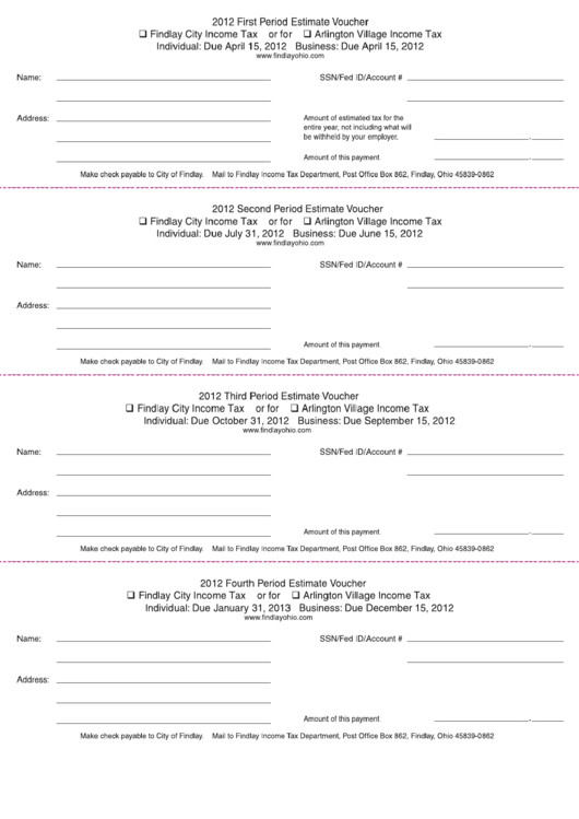 Findlay Tax Or For Arlington Village Tax Form 2012