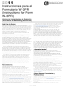 Instrucciones Para El Formulario W-3pr (Instructions For Form W-3pr) - 2011 Printable pdf