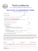 2013 Sales Tax Reporting Form - City Of Whittier