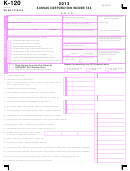 Fillable Form K-120 - Kansas Corporation Income Tax - 2013 Printable pdf
