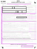 Fillable Form K-40h - Kansas Homestead Claim 2013 Printable pdf