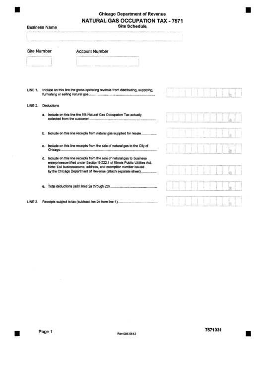 Form 7571 - Natural Gas Occupation Tax Printable pdf