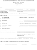 Subcontracted Business And/or Individual Questionnaire Form - Blue Ash Income Tax Division