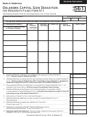 Form 561 - Oklahoma Capital Gain Deduction For Residents - 2009