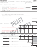 Form Ri-2210c Draft - Underpayment Of Estimated Tax By Composite Filers - 2011 Printable pdf