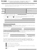 Form Ri-2688 - Application For Additional Extension Of Time To File Rhode Island Individual Income Tax Return 2002