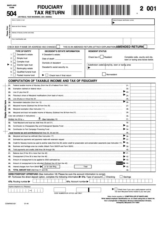 maryland unemployment tax form