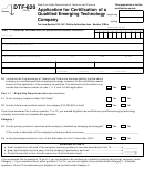 Form Dtf-620 - Application For Certification Of A Qualified Emerging Technology Company