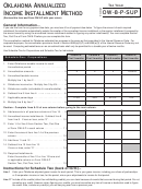 Form Ow-8-p-sup - Oklahoma Annualized Income Installment Method - 2000