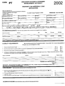 Form Pt - Property Tax Deferral Loan Application - 2002 Printable pdf