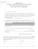 Form Au-477 - Aircraft Owner/operator Declaration - Connecticut Department Of Revenue Services