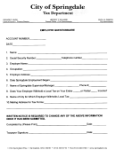 Employee Questionnaire - City Of Springdale Tax Departament
