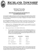 Instructions For Local Services Tax Remittance For Local Self-employed Persons - Richland Township Local Services Tax