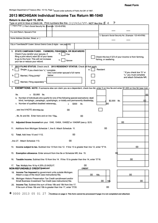 Printable Michigan Tax Forms