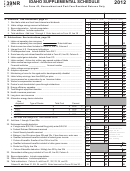 Form 39nr - Idaho Supplemental Schedule - 2012