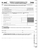 Form Ri 4868 - Application For Automatic Extension Of Time To File R.i. Individual Income Tax Return - 1998