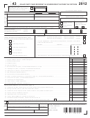 Form 43 - Idaho Part-year Resident And Nonresident Income Tax Return - 2012