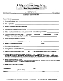Business Questionnaire - City Of Springdale - Tax Department