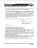 Form Nac 372.730 - Form And Contents Of Resale Certificate