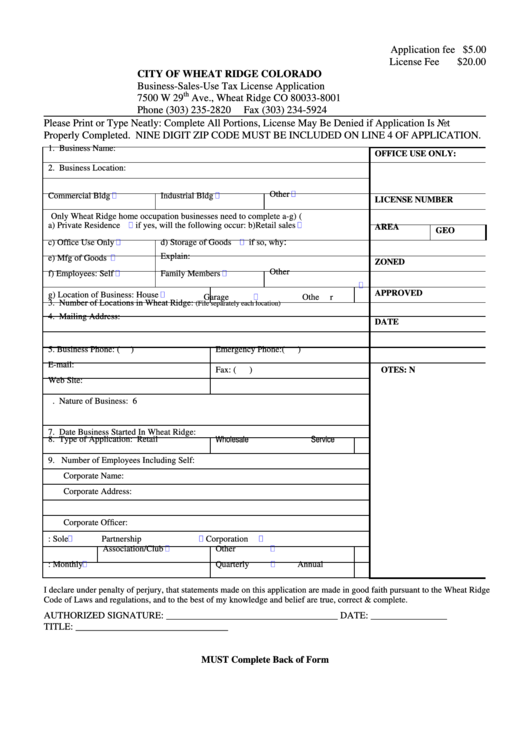 City Of Wheat Ridge, Colorado printable pdf download