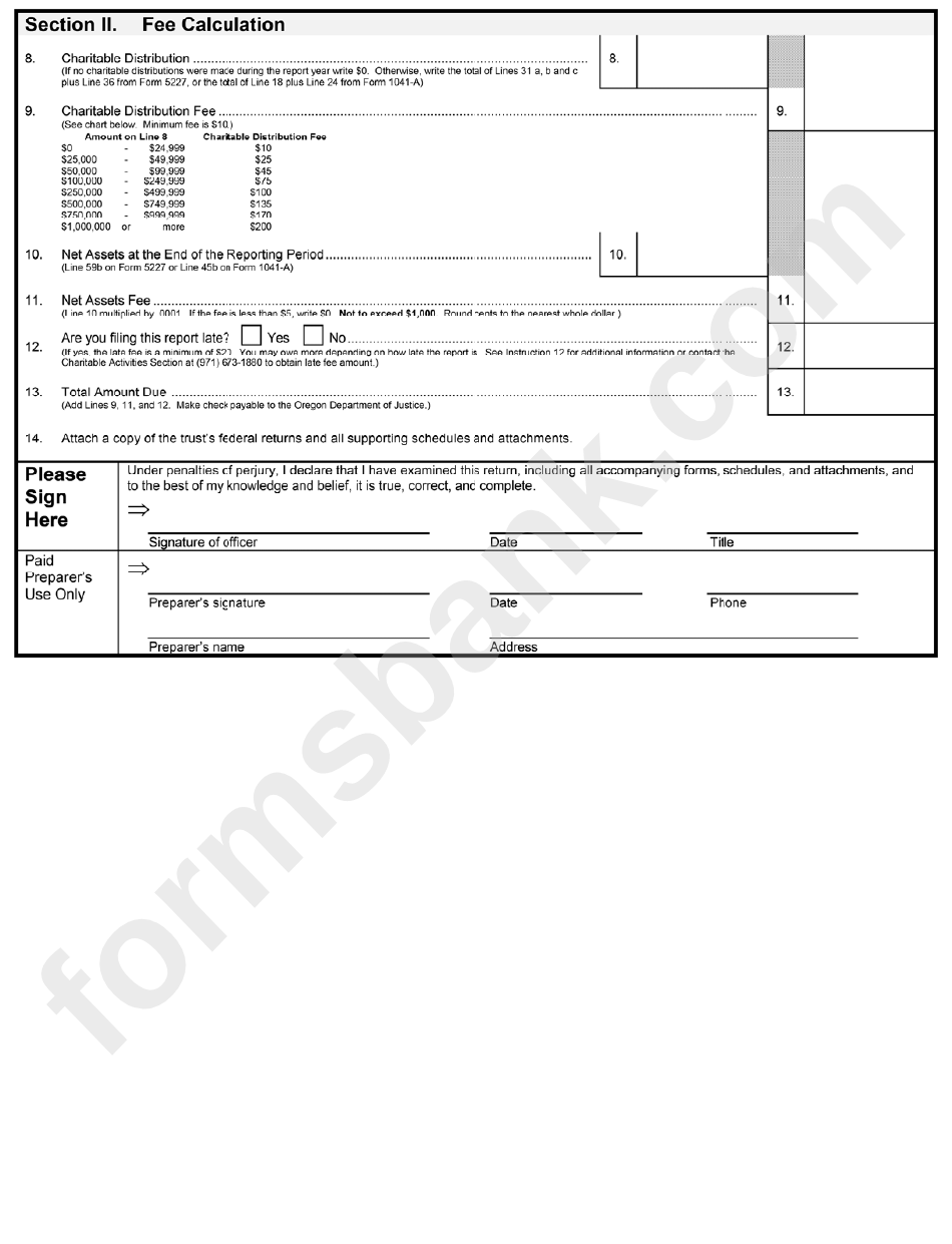 Form Ct-12s - Charitable Activities Section Oregon Department Of Justice - 2012