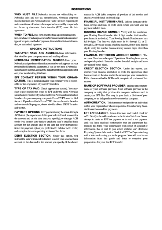 Tax Instructions - Nebraska Printable pdf