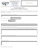Fillable Foreign Statutory Trust Application For Certificate Of Authority - Wyoming Secretary Of State Printable pdf