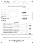 Real Estate Tax Installment Plan Application - Philadelphia Department Of Revenue - 2002