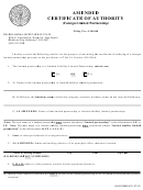 Form 0031-07/12 - Amended Certificate Of Authority