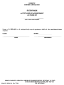 Form Mbca-18a - Acceptance Of Appointment As Clerk - 2000
