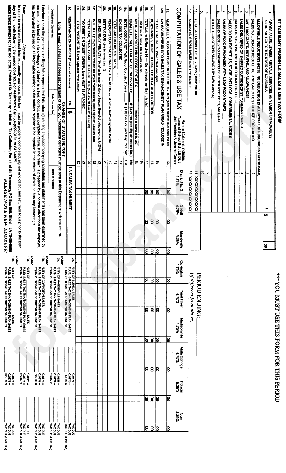 St Tammany Parish Sales & Use Tax Form
