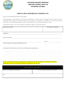 Application For Resale Certificate Form - Ketchikan Gateway Borough