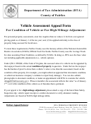 Vehicle Assessment Appeal Form For Condition Of Vehicle Or For High Mileage Adjustment - 2010