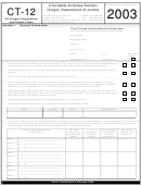 Form Ct-12 - Charitable Activities Section - 2003 Printable pdf