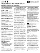 Instructions For Form 4626 - Alternative Minimum Tax-Corporations - 2011 Printable pdf